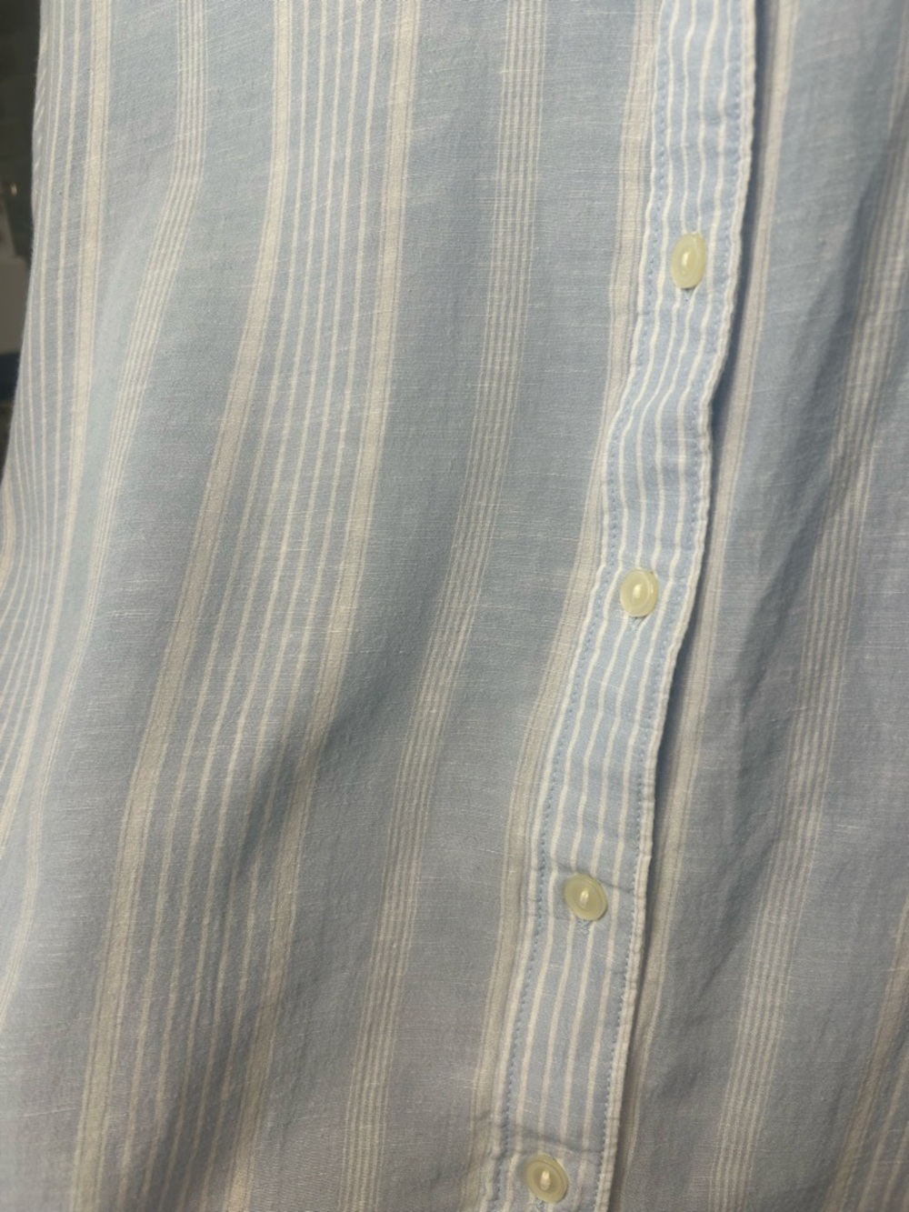 Gap Love Blue & White Striped Button Down Shirt, Linen Blend, Vintage, Y2K - Picture 3 of 5